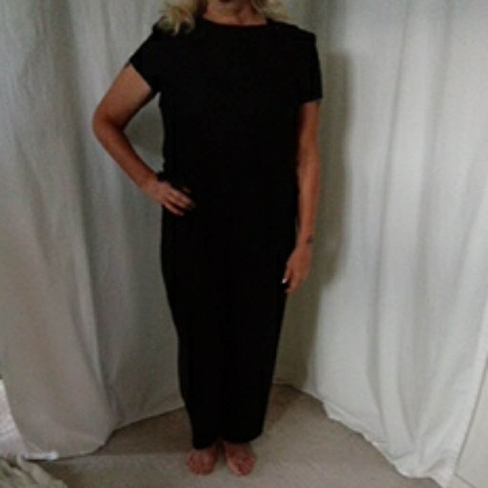 Pantsuit with black lace top